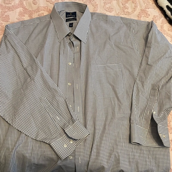 Stafford “travel performance super shirt” collard button up Big 18 1/2 - Picture 2 of 2